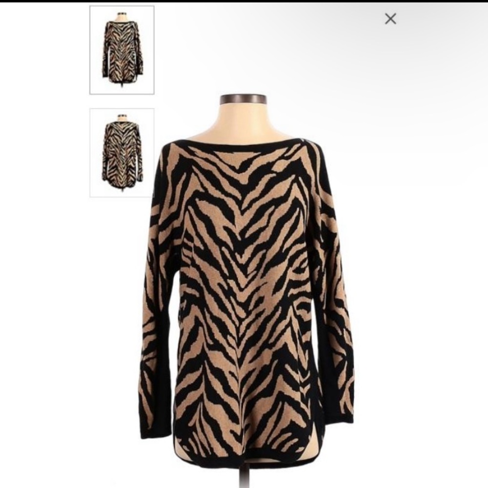 Zebra Print CAbi Long Sleeve Top